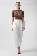 ΜΠΛΟΥΖΑ CROP ΛΕΟΠΑΡ ZOE BLACK