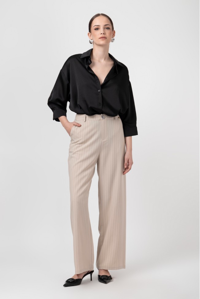 ΠΟΥΚΑΜΙΣΟ ΣΑΤΕΝ OVERSIZED ZOE BLACK
