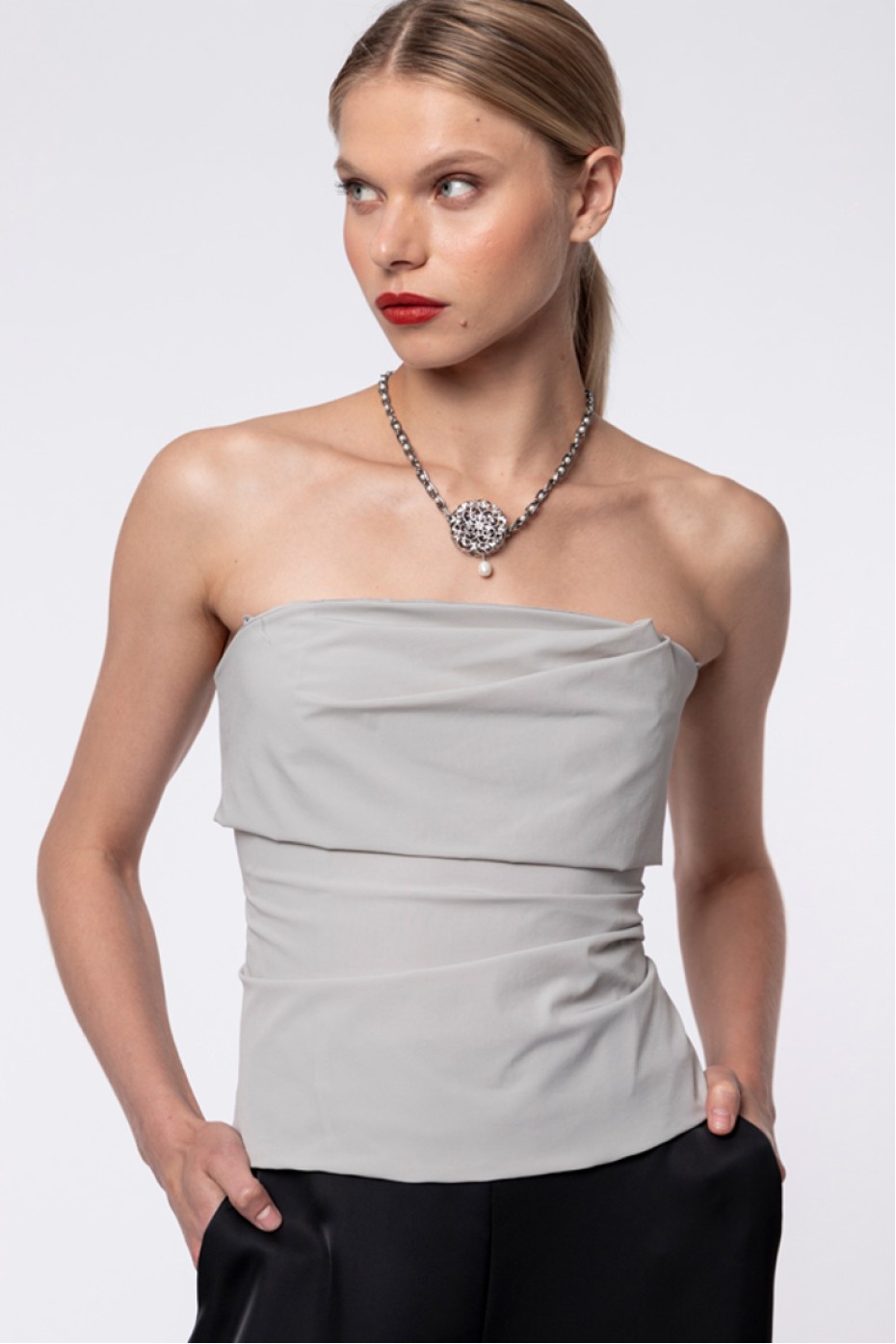 ΜΠΛΟΥΖΑ STRAPLESS ZOE BLACK