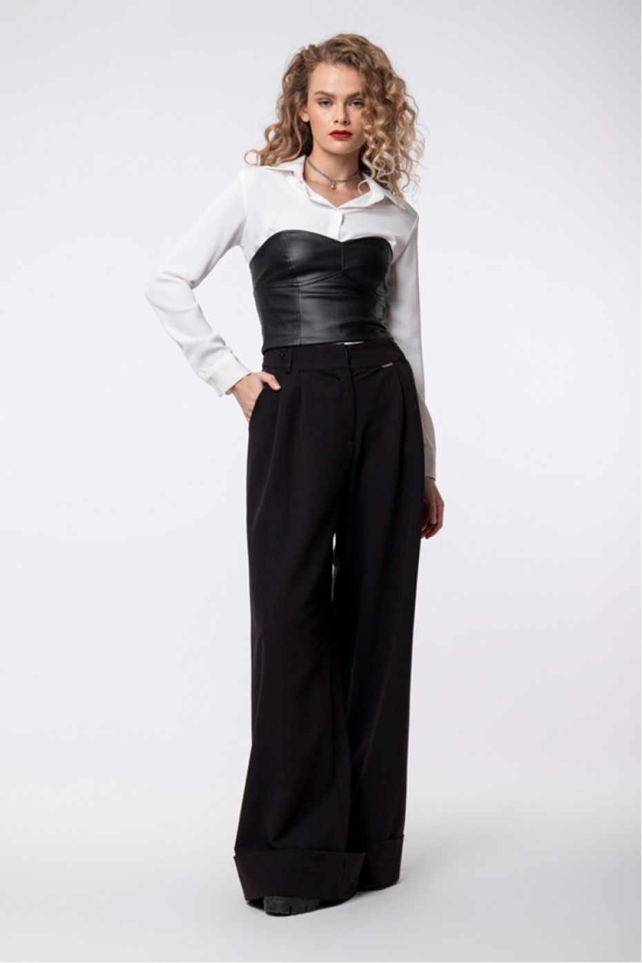 ΜΠΛΟΥΖΑ STRAPLESS ΔΕΡΜΑΤΙΝΗ ZOE BLACK