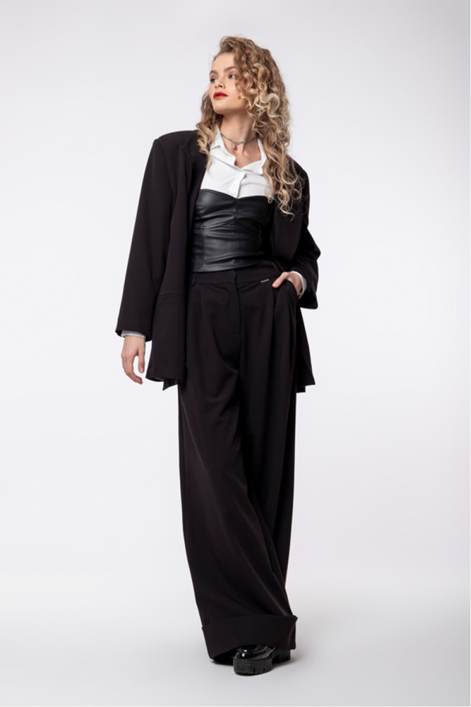 ΜΠΛΟΥΖΑ STRAPLESS ΔΕΡΜΑΤΙΝΗ ZOE BLACK