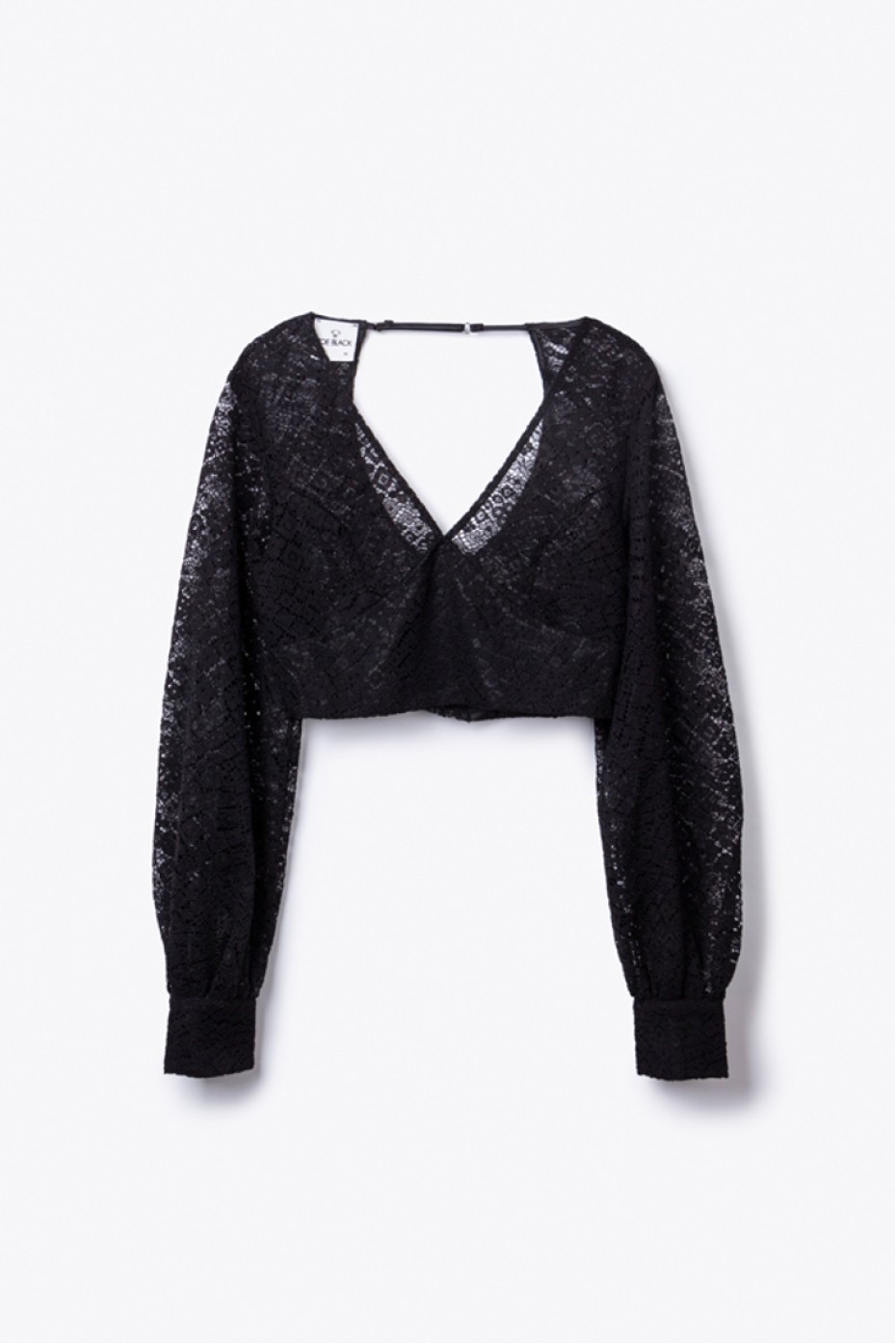 CROP TOP ΜΕ ΔΑΝΤΕΛΑ ZOE BLACK