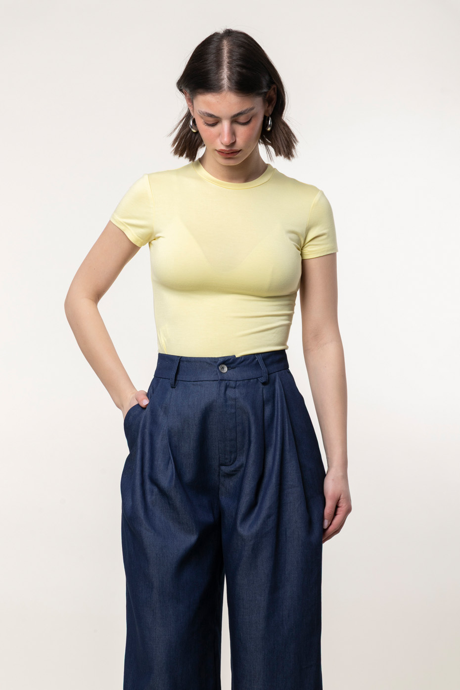 ΠΑΝΤΕΛΟΝΙ DENIM WIDE LEG ΜΕ ΠΙΕΤΕΣ